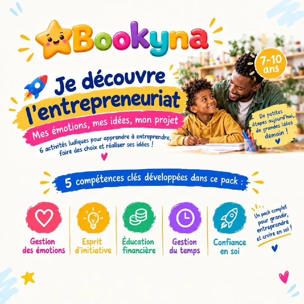 Bookyna Pack – Je découvre l’entrepreneuriat : mes émotions, mes idées, mon projet (7-10 ans)